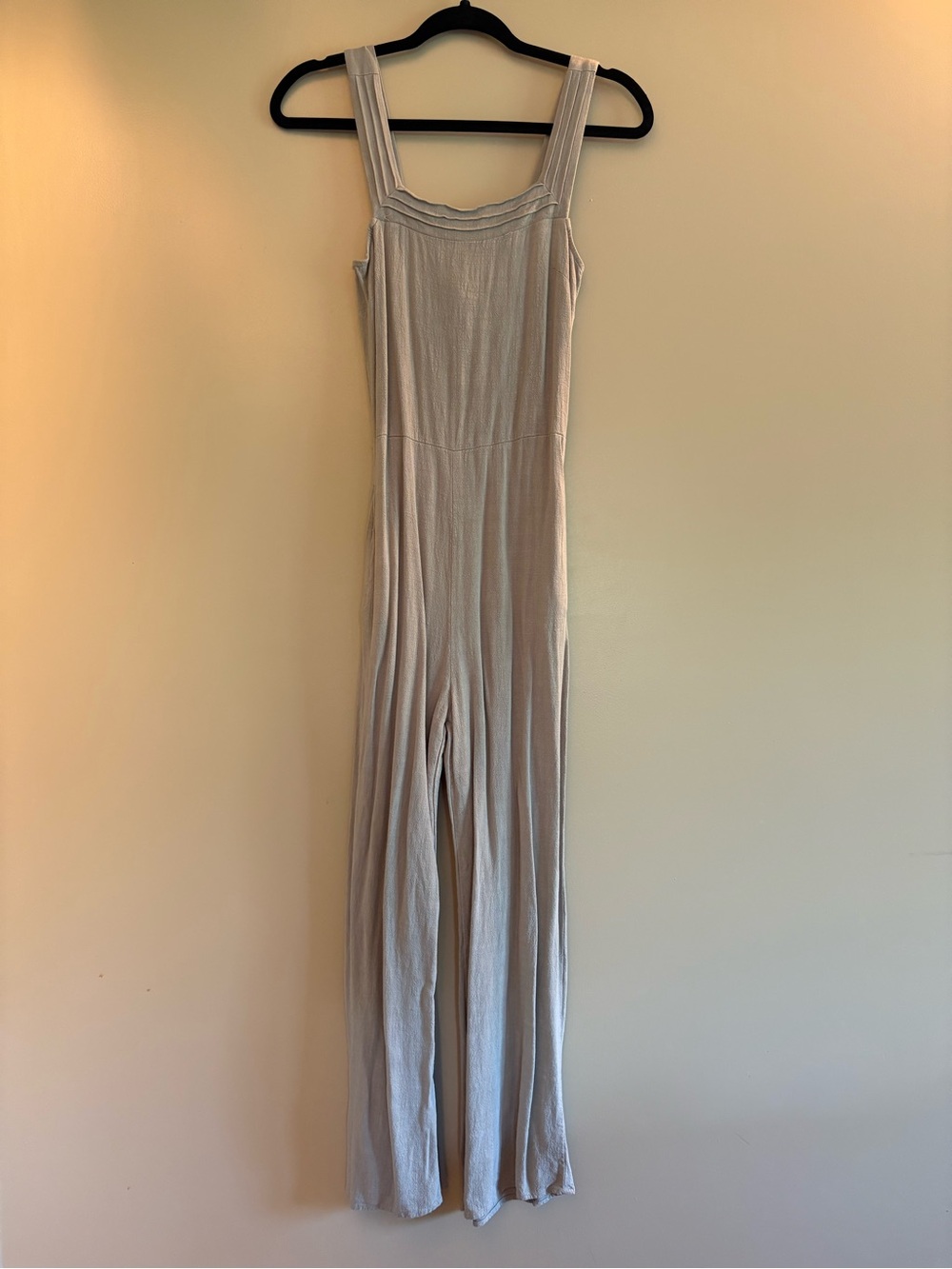 Monteau Light Gray Sleeveless Wide-Leg Jumpsuit